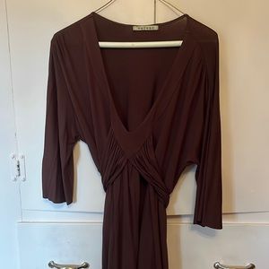 Velvet midi dress from Anthropologie